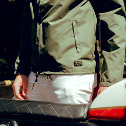 Joe wearing our BSMC Company Coach Jacket - Khaki Green