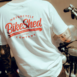 James wearing our BSMC Company T-Shirt - Off White