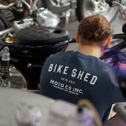 Steve wearing ESTD Embroidered Sweatshirt, back print 