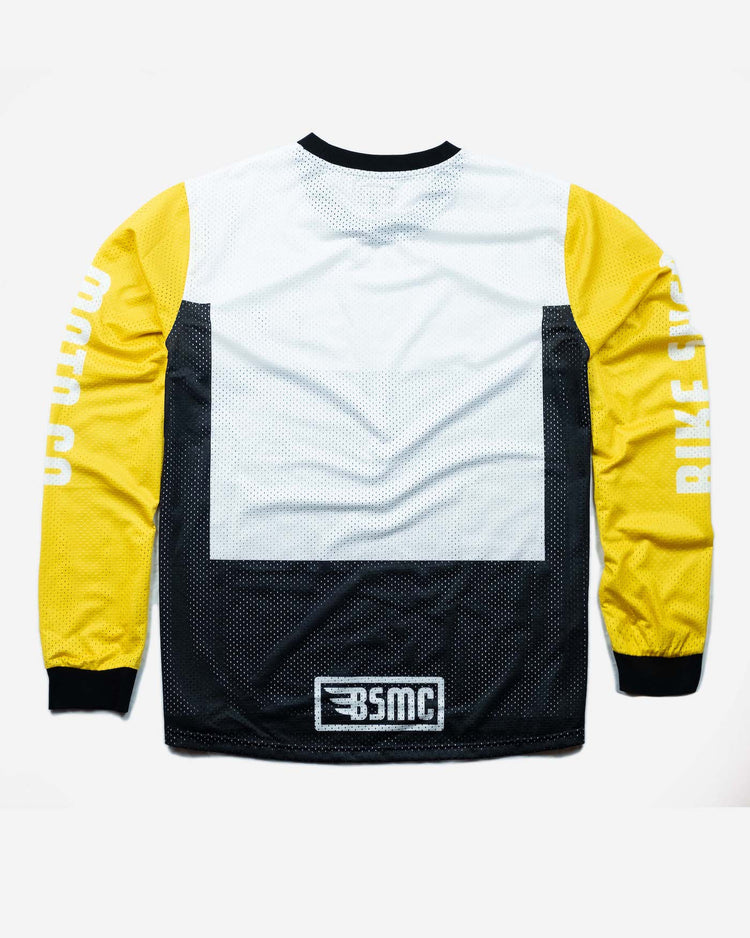BSMC DT Race Jersey - Yellow, White & Black, back