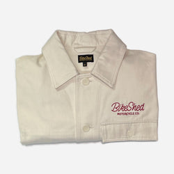 BSMC Chain Stitch Chore Jacket - Ecru, folded