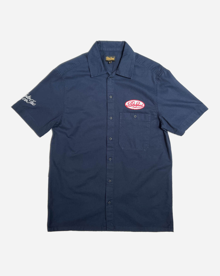 BSMC Garage Patch Shirt - Navy, front