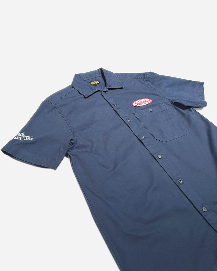 BSMC Garage Patch Shirt - Navy, side on