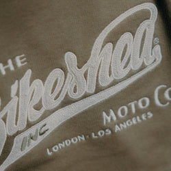 Inc Applique Sweatshirt Khaki logo close up