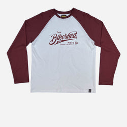 BSMC Inc. Baseball Jersey LS - Burgundy/White, front