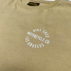 BSMC LA Rocker T Shirt - Sand, logo close up
