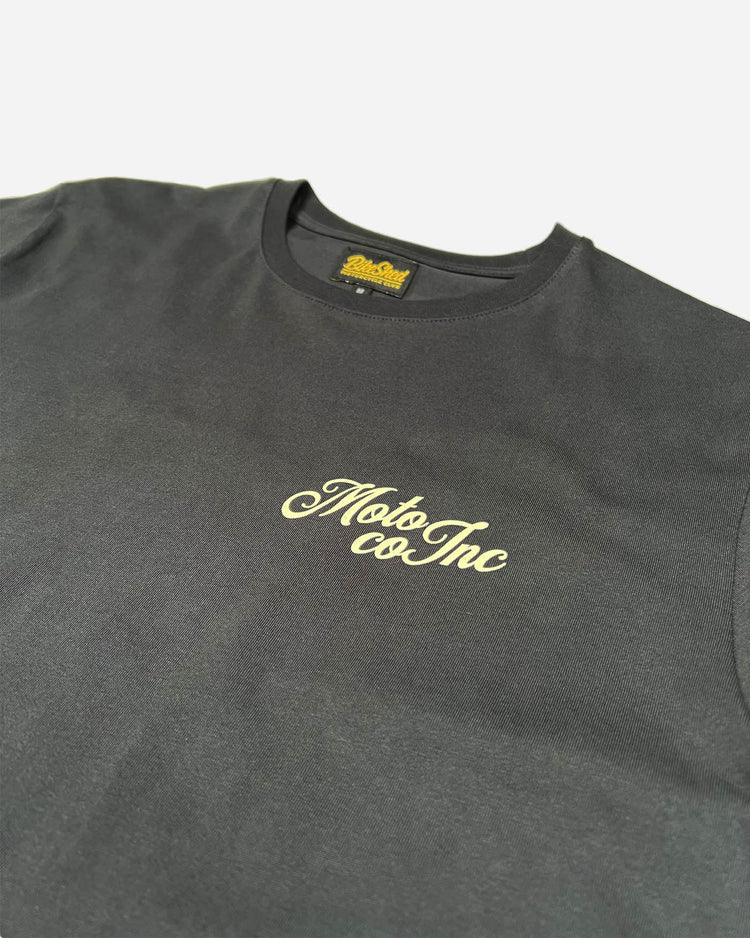 BSMC Los Angeles T Shirt - Asphalt, logo close up