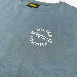 BSMC LDN Rocker T Shirt - Blue, logo close up