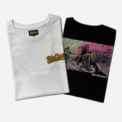 Mural t shirts black and white folded