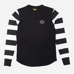 BSMC Rocker Long Sleeve Waffle - Black/Cream, front