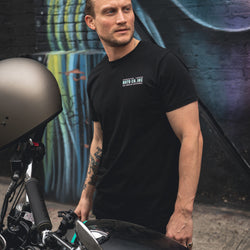 Steve wearing our BSMC Billboard T-Shirt - Black