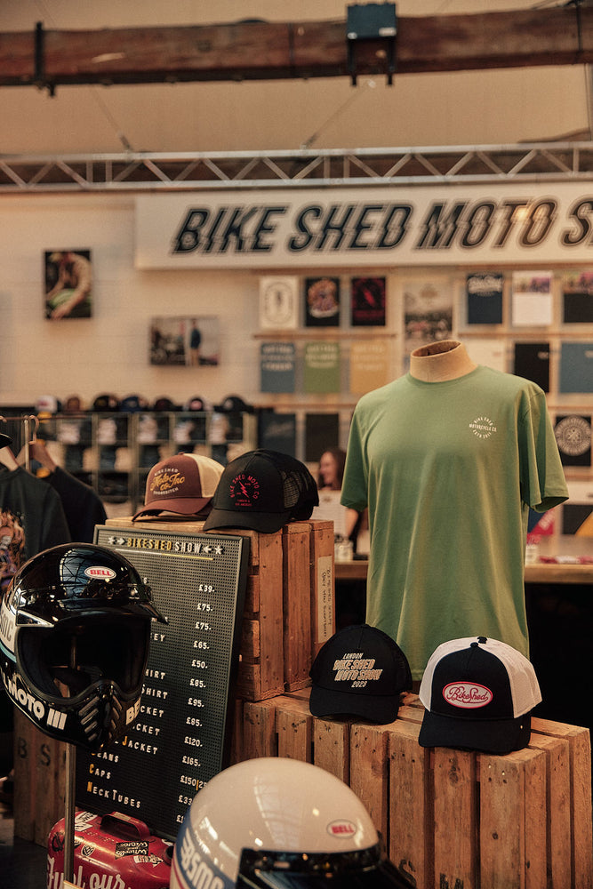 BSMC Dual Rocker T Shirt - Green, merchandised at the show