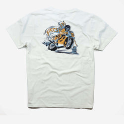 BSMC Track Wolf T Shirt - Off White, back