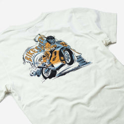BSMC Track Wolf T Shirt - Off White, back side on