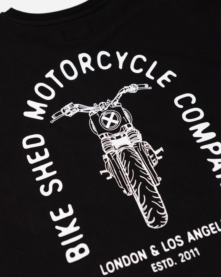 BSMC Tracker Bars T-Shirt - Black, back print close up