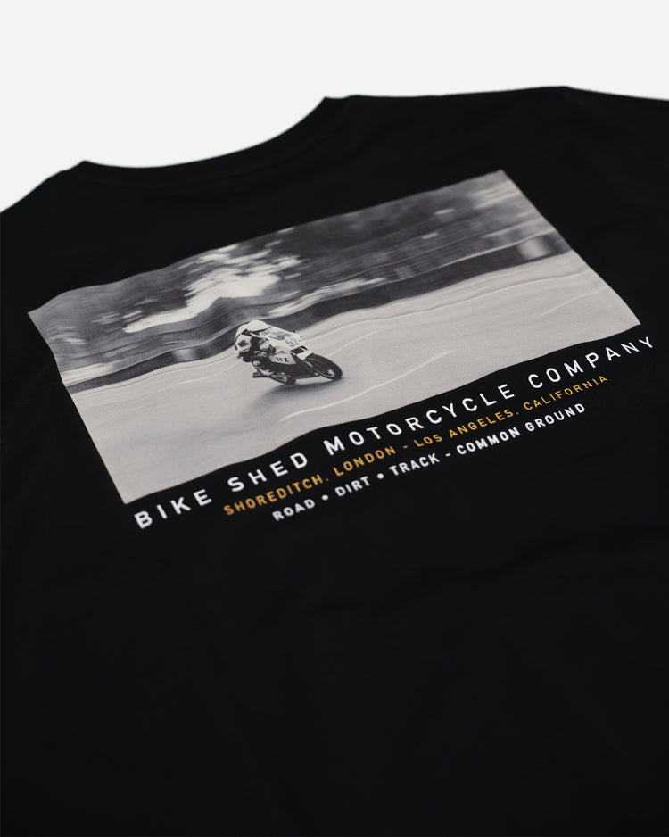 BSMC Track Shot T-Shirt - Black, back print close up