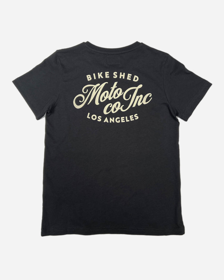 BSMC Women's Los Angeles T Shirt - Asphalt/Ecru, back