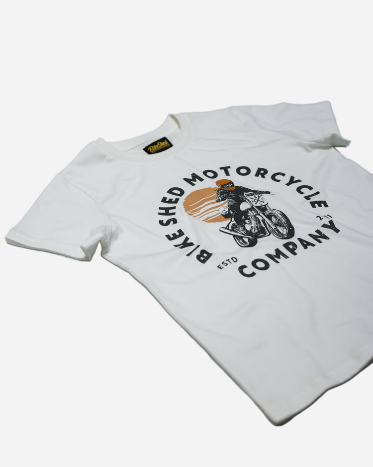 BSMC Women's Sunset T-Shirt - Off White, front close up