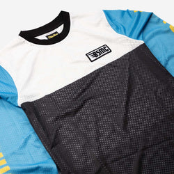 BSMC XT Race Jersey - BLUE/WHITE/BLACK, side on close up