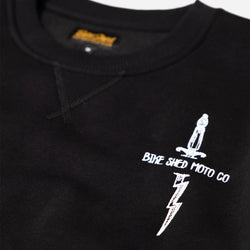 Zeus Embroidered Sweatshirt Black front logo